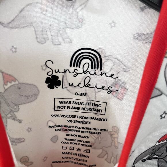 Sunshine Luckies Christmas Dinosaurs Gingerbead Men Bamboo Zippy 0-3 Months - Picture 6 of 12